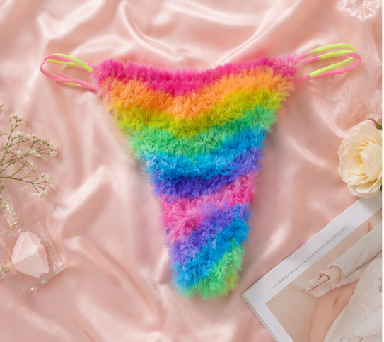 Rainbow plush  panty  detail