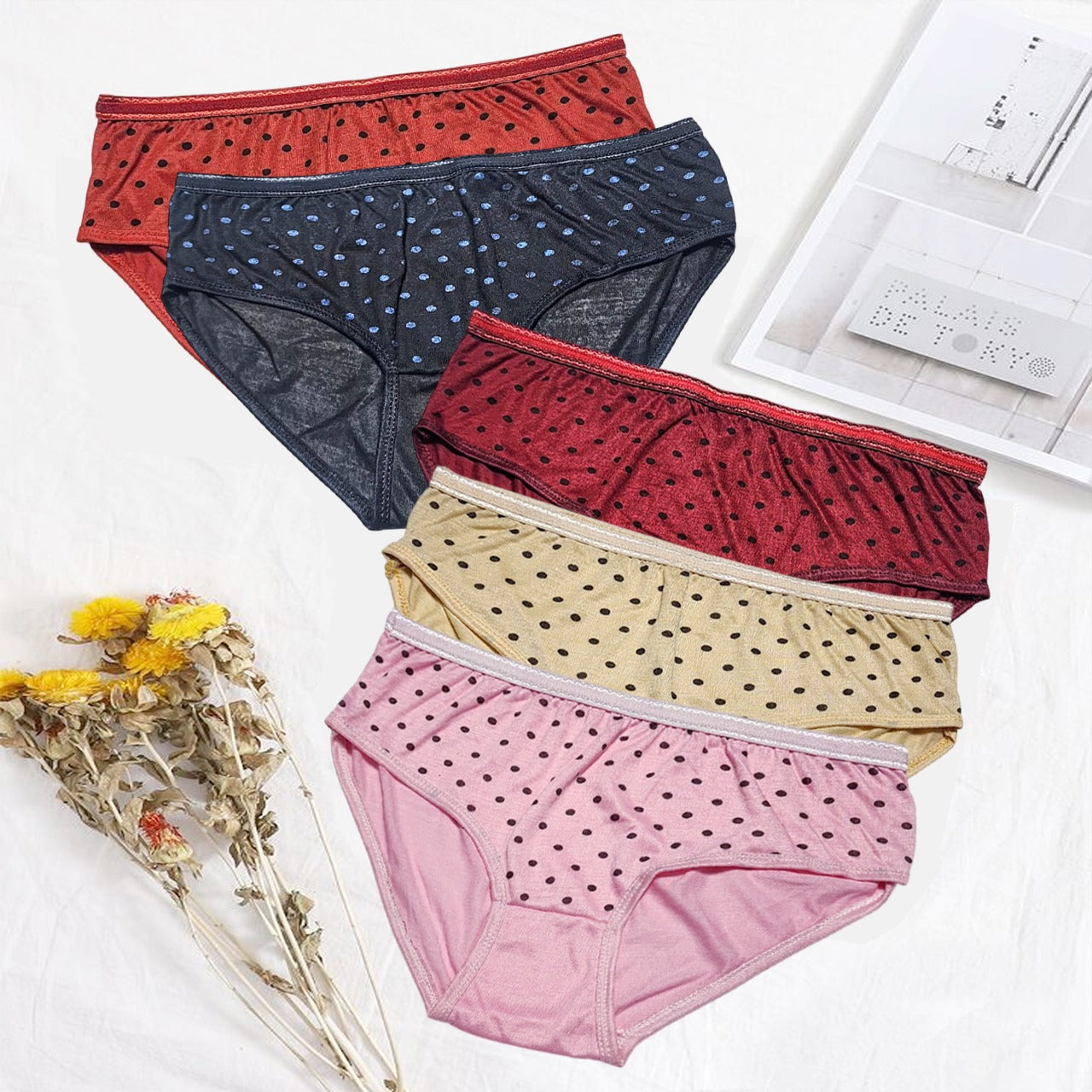Pack of 5 Polka Dot Cotton Briefs