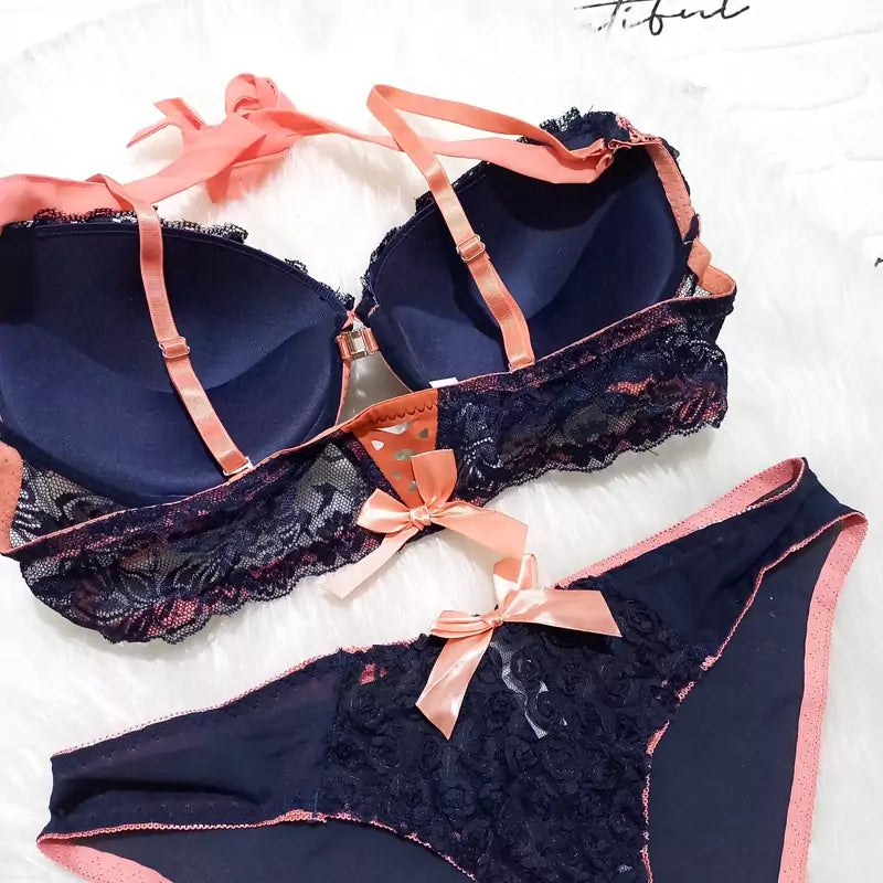 Front Open Push Up Bra & Panty Set