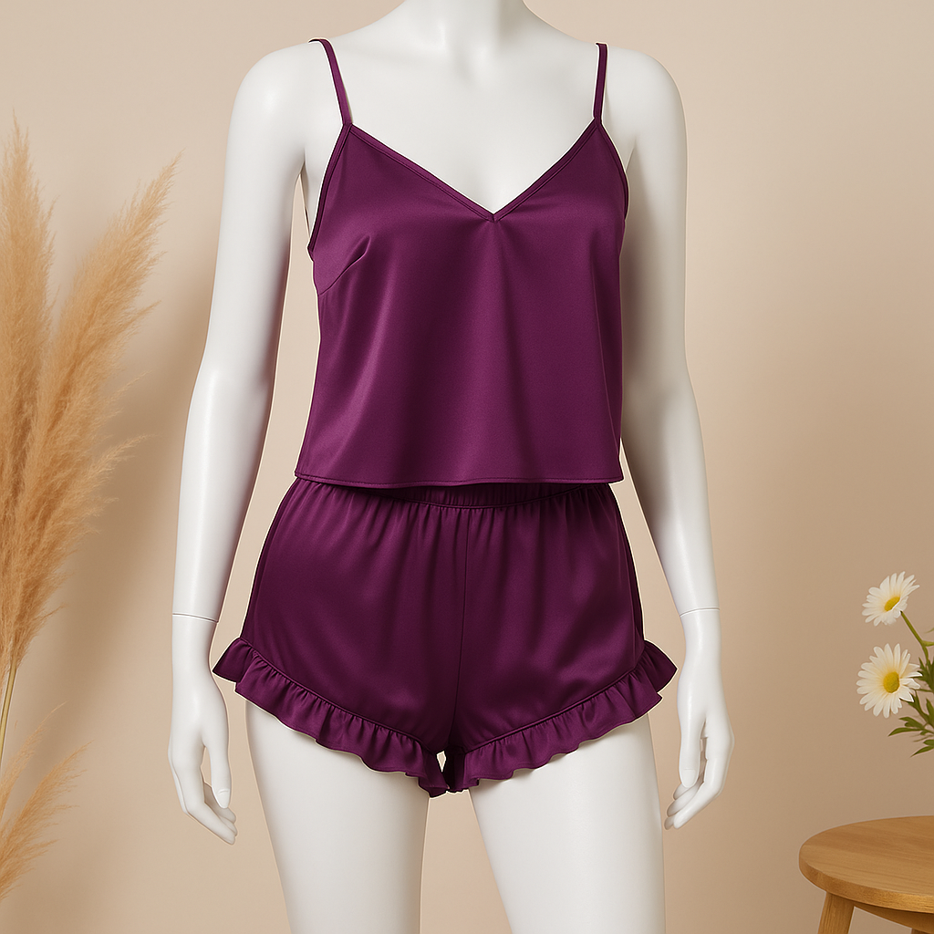 Silk Cami & Short Nighty Set