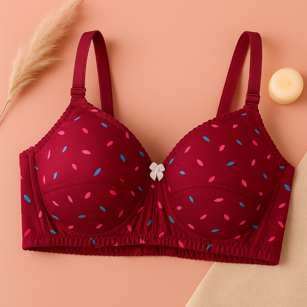 Pack of 4 Printed Soft Bras – Light Padded, Wire-Free & Breathable