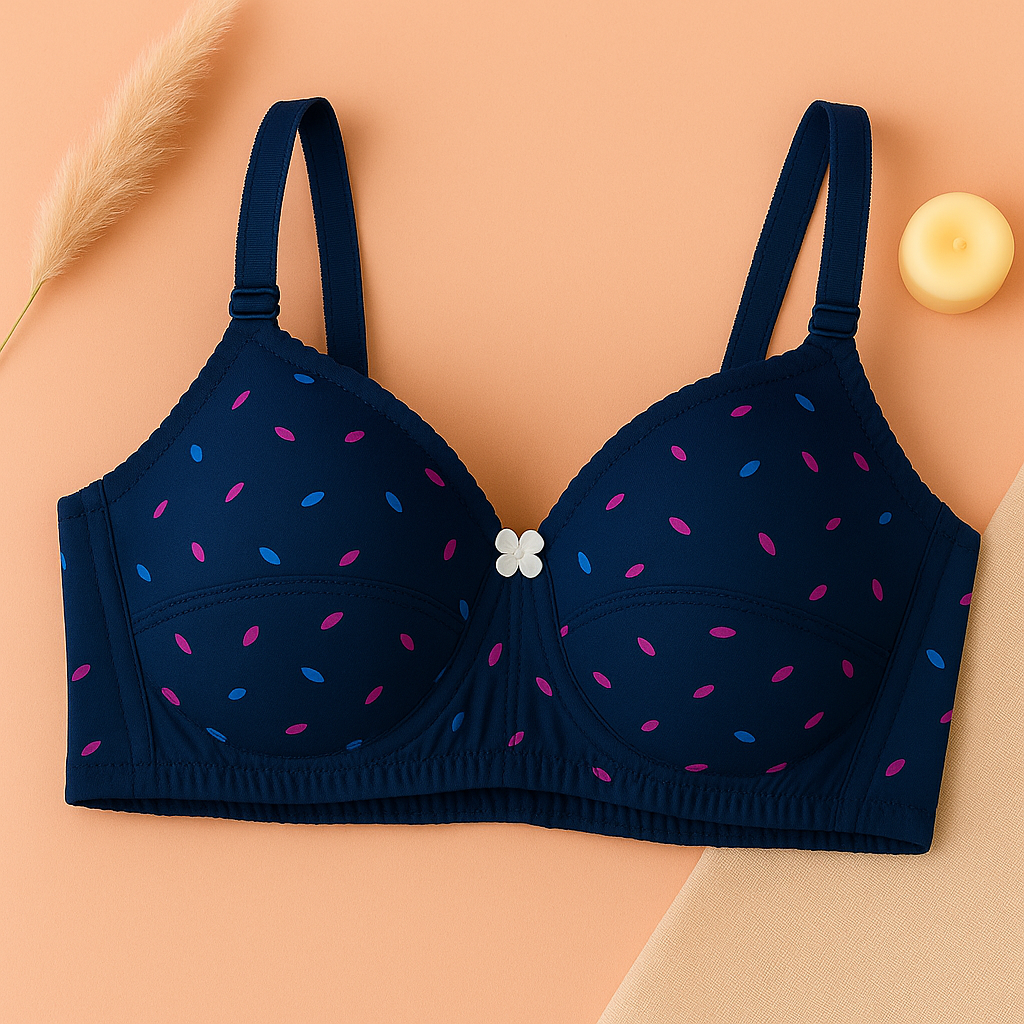 Pack of 4 Printed Soft Bras – Light Padded, Wire-Free & Breathable