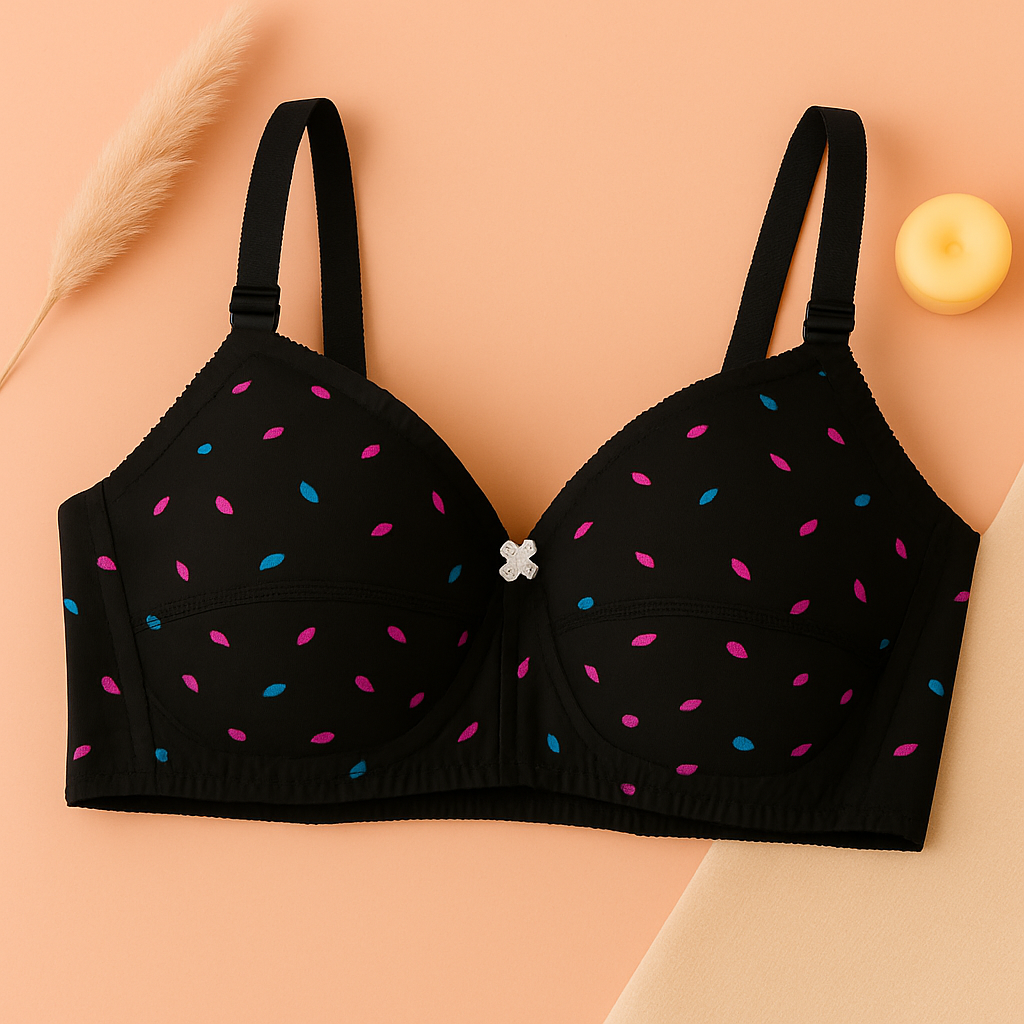 Pack of 4 Printed Soft Bras – Light Padded, Wire-Free & Breathable