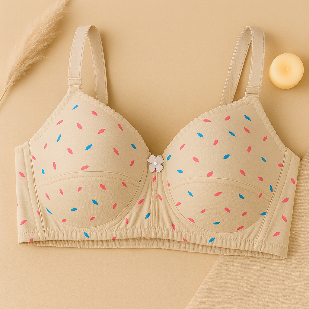 Pack of 4 Printed Soft Bras – Light Padded, Wire-Free & Breathable
