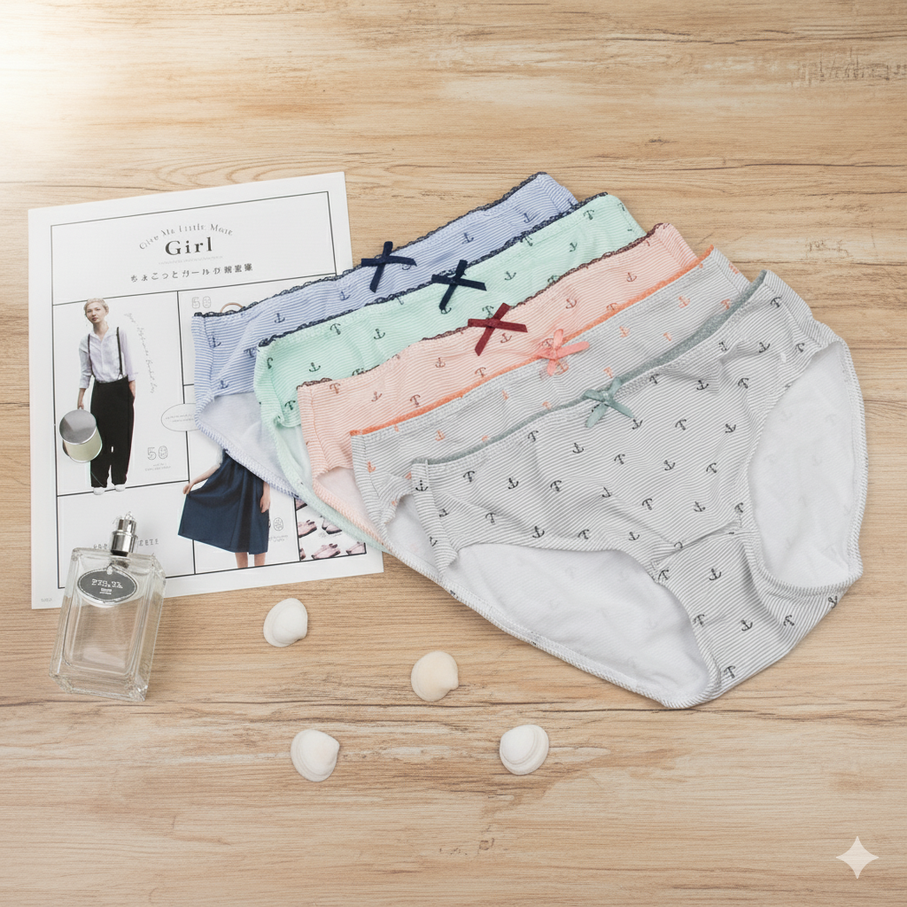 Pack of 5 Anchor Print Cotton Panties – Cute & Comfortable