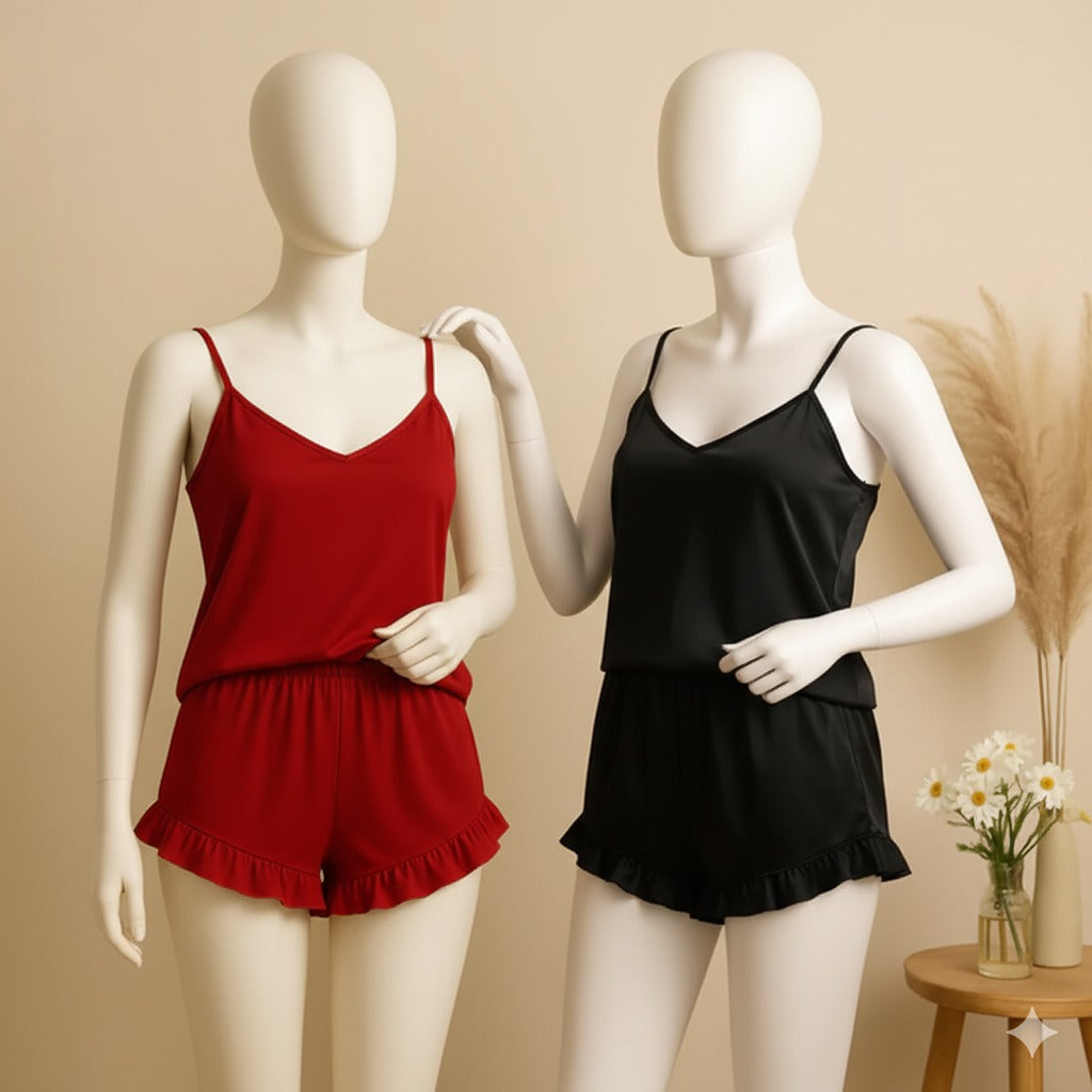 Silk Cami & Short Nighty Set