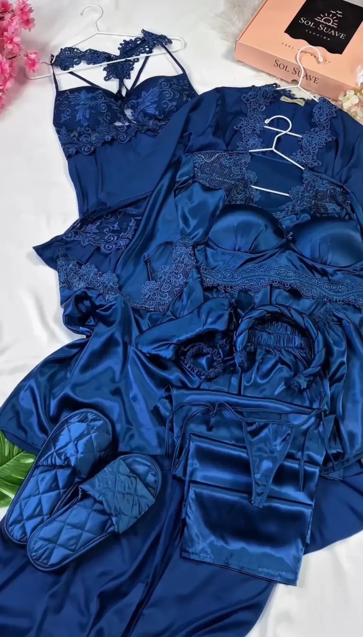Luxury Bridal Silk Nightwear Collection  8 Pcs Set