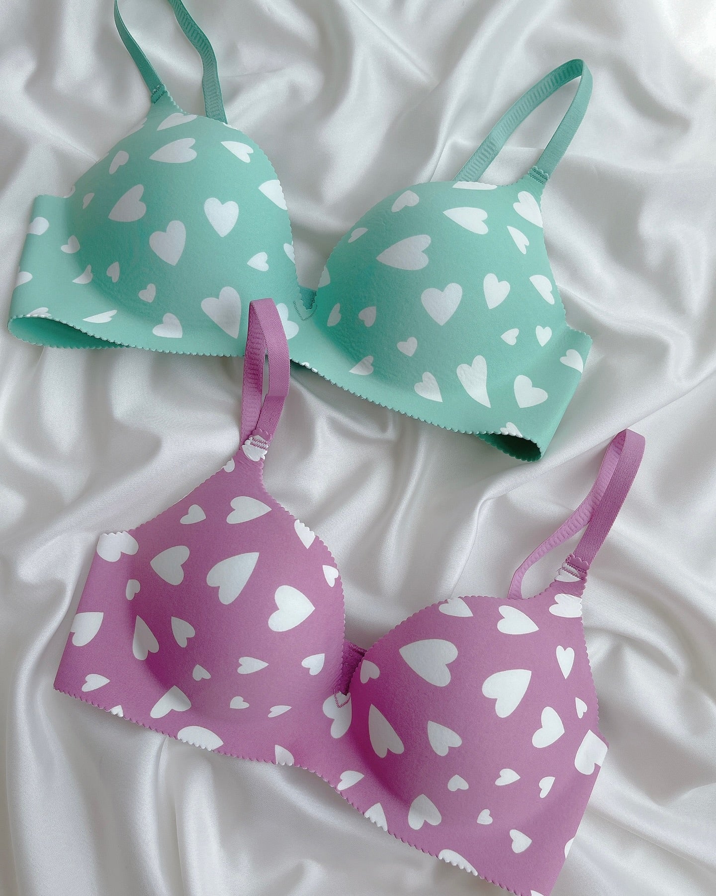 (36-42)B Seamless Heart Design Soft Push-up Bra 68971(169)^