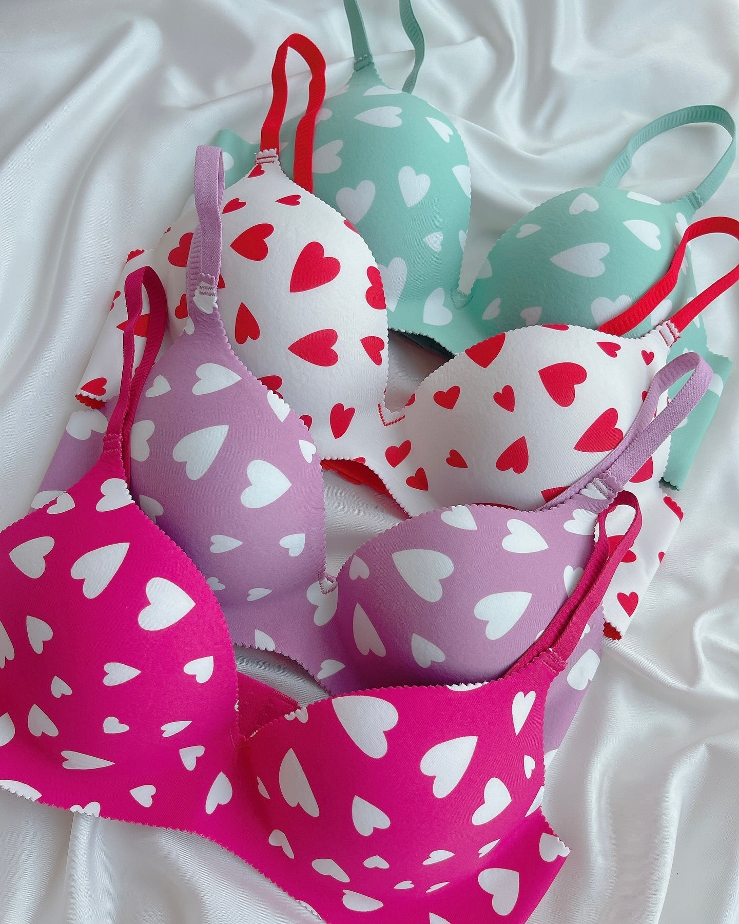 (36-42)B Seamless Heart Design Soft Push-up Bra 68971(169)^